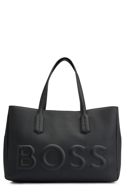 Shop Hugo Boss Olivia Faux Leather Tote In Black