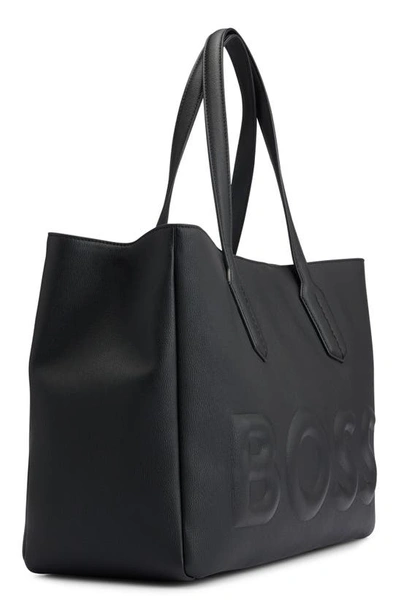 Shop Hugo Boss Olivia Faux Leather Tote In Black
