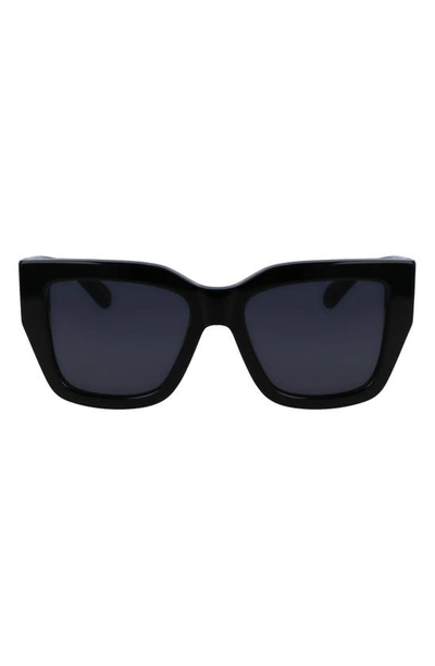Shop Ferragamo Gancini 55mm Modified Rectangular Sunglasses In Black