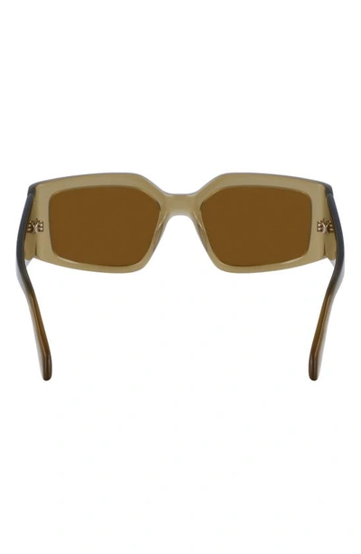 Shop Ferragamo Classic Logo 54mm Modified Rectangular Sunglasses In Opaline Olive