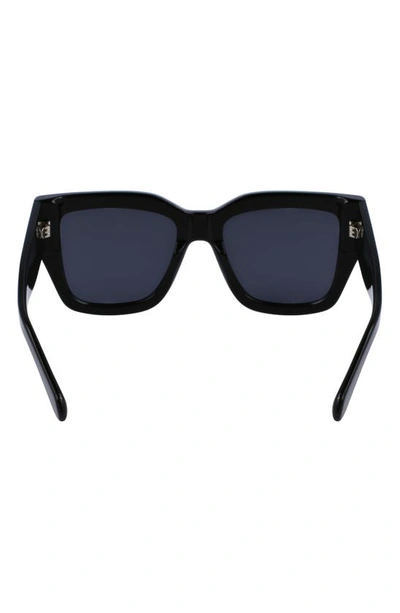 Shop Ferragamo Gancini 55mm Modified Rectangular Sunglasses In Black