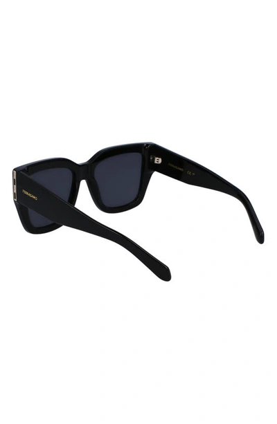 Shop Ferragamo Gancini 55mm Modified Rectangular Sunglasses In Black