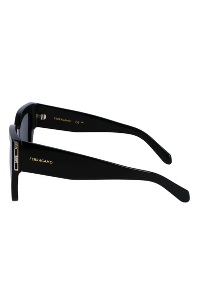 Ferragamo Gancini 55mm Modified Rectangular Sunglasses In Black