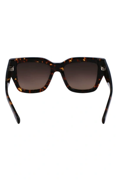 Shop Ferragamo Gancini 55mm Modified Rectangular Sunglasses In Dark Tortoise