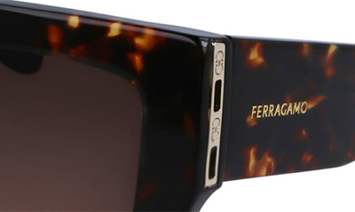 Ferragamo Gancini 55mm Modified Rectangular Sunglasses In Dark Tortoise
