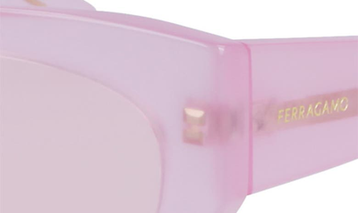 Shop Ferragamo Classic Logo Tea Cup 55mm Cat Eye Sunglasses In Opaline Pink