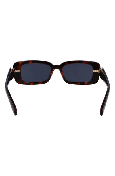 Shop Ferragamo Gancini Evolution 52mm Rectangular Sunglasses In Tortoise