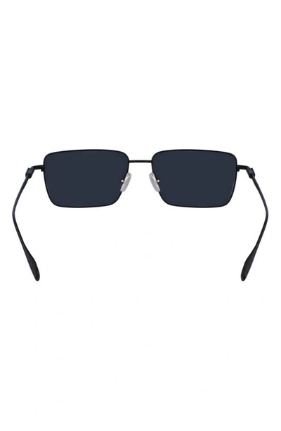 Shop Ferragamo Gancini Evolution 57mm Rectangular Sunglasses In Matte Black