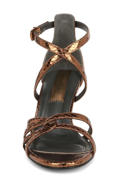 Shop Franco Sarto Rika Croc Embossed Sandal In Bronze