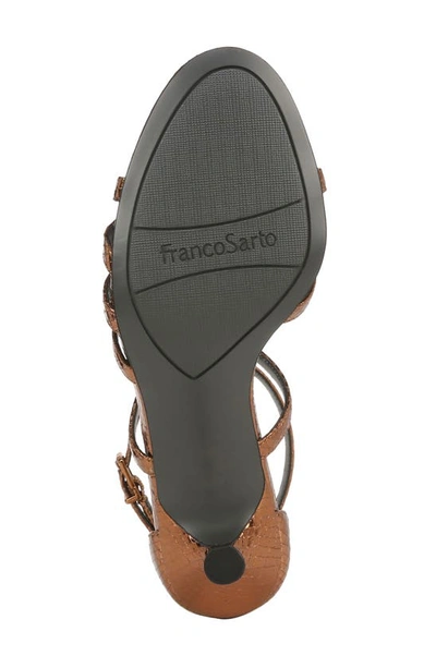Shop Franco Sarto Rika Croc Embossed Sandal In Bronze