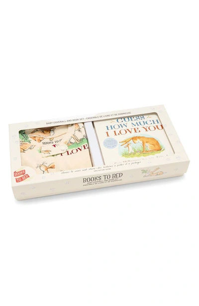 Shop Books To Bed Kids' 'guess How Much I Love You' Fitted Two-piece Cotton Pajamas & Book Set In Cream