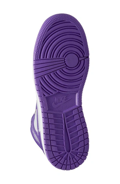 Shop Nike Kids' Air Jordan 1 Mid Sneaker In Purple Venom/ White
