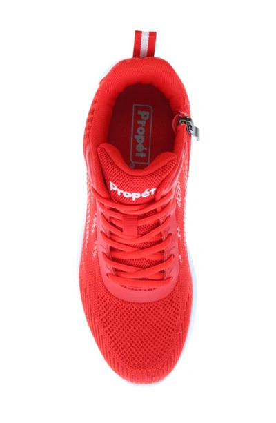 Propét Women's Travelbound Hi Lace And Zip Sneakers In Red
