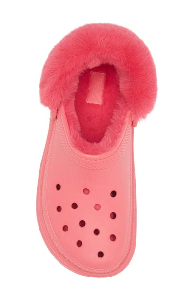 Shop Crocs Stomp Faux Fur Platform Clog In Hyper Pink