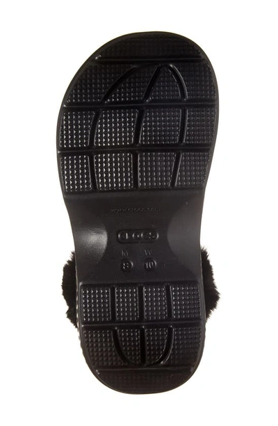 Shop Crocs Stomp Faux Fur Platform Clog In Black
