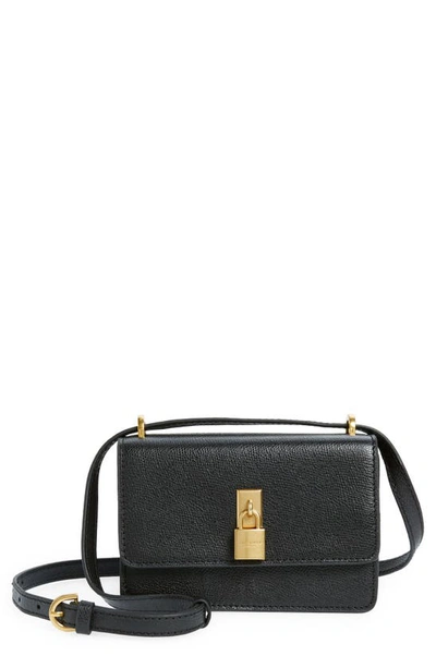 Shop Ted Baker Mini Sloane Padlock Leather Shoulder Bag In Black