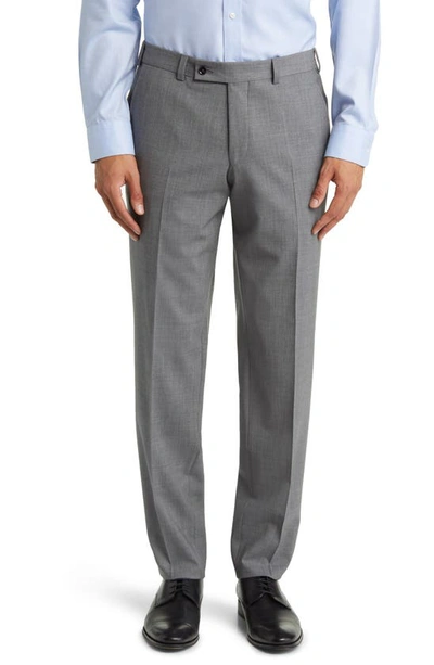 Shop Ted Baker Jerome Soft Constructed Stretch Wool Dress Pants In Light Grey