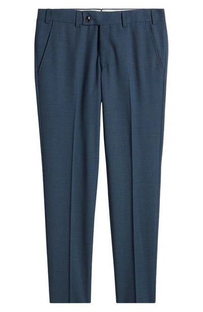Shop Ted Baker Jerome Soft Constructed Stretch Wool Dress Pants In Teal