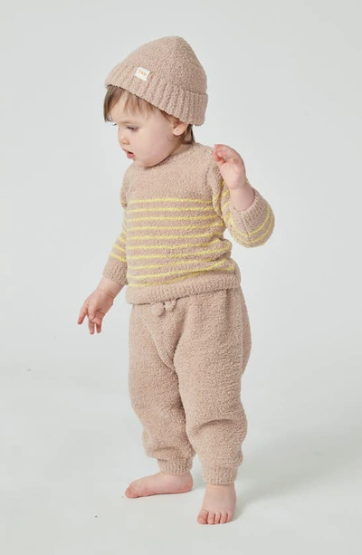 Shop 7 A.m. Enfant Long Sleeve Chenille Recycled Polyester Top In Pecan Chartreuse