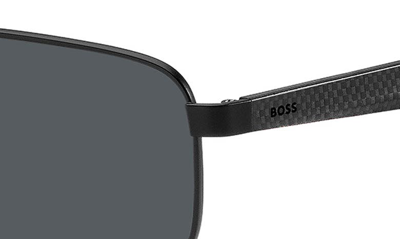 Shop Hugo Boss 59mm Aviator Sunglasses In Matte Black Grey/ Gray