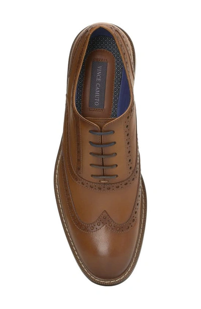 Vince Camuto Lazzarp Wingtip Oxford Shoe In Cognac In Cognac/ Brown