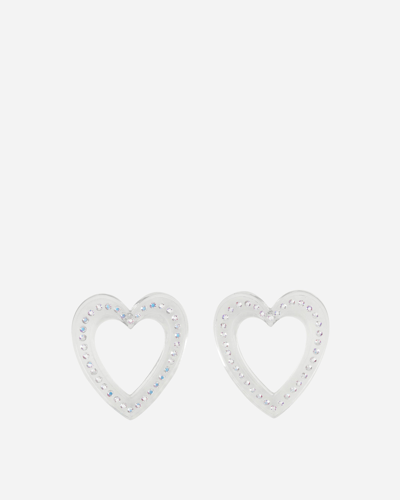 Shop Safsafu Big Heart Earrings Transparent In White