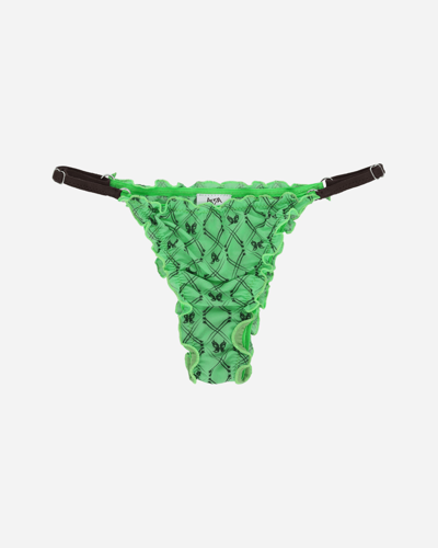 Shop Panties X Anna Evil Butterfly Pattern Slip Acid In Green