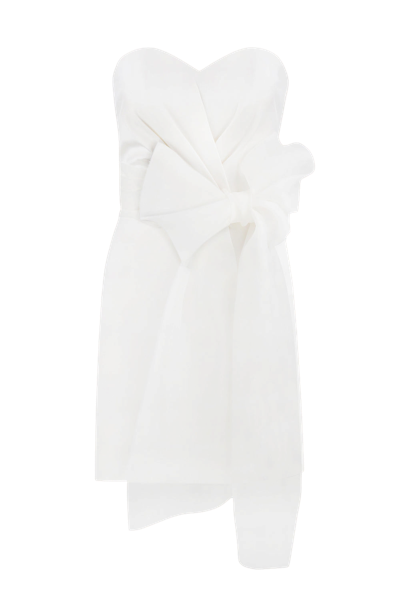 Shop Total White Corset Dress With An Organza Bow In White