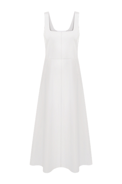 Shop Total White Eco Leather Sundress