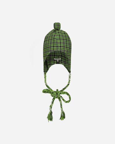 Shop Priscavera Tartan Brushed Wool Hat In Green