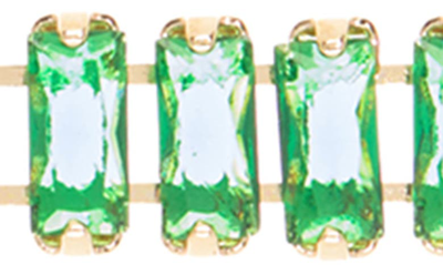 Shop Cara Baguette Crystal Linear Drop Earrings In Green