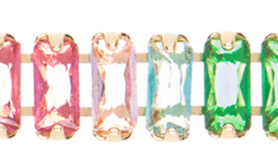 Shop Cara Baguette Crystal Linear Drop Earrings In Multi