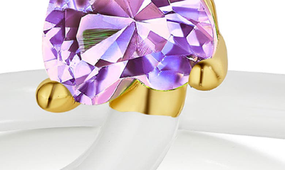 House Of Frosted Silver 1.00 Ct. Tw. Amethyst Enamel Mariah Ring In White