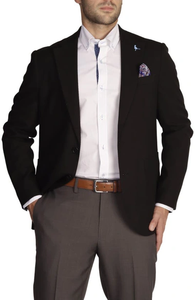 Tailorbyrd Solid Textured Sport Coat In Black