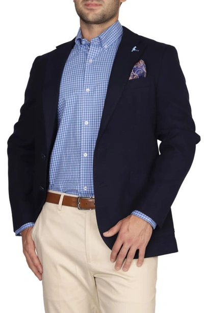 Tailorbyrd Solid Textured Sport Coat In Navy