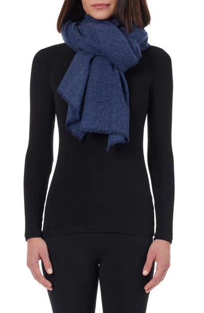 Shop Amicale Cashmere Light Weight Wrap In Blue