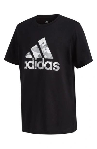 Shop Adidas Originals Kids' Camo Logo T-shirt In Black