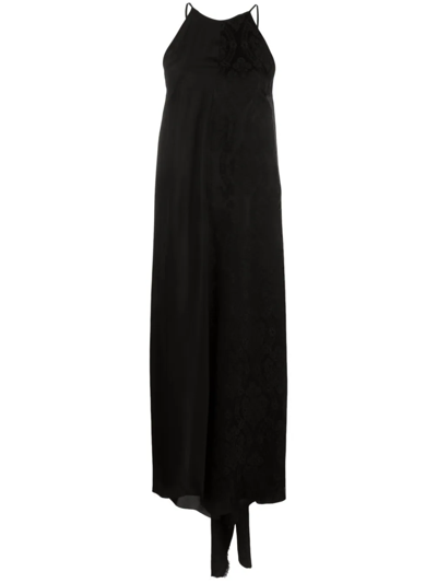 Shop Uma Wang Adore Midi Flared Dress With Jacquard Pattern In Black