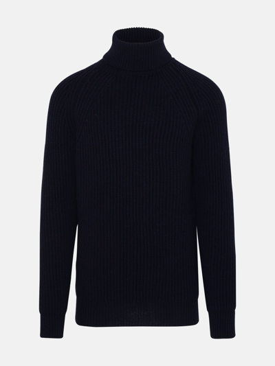 Shop Brian Dales Blue Wool Turtleneck Sweater