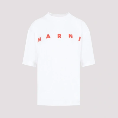 Shop Marni T-shirt In Pdw Lily White