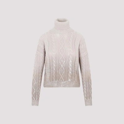 Shop Ralph Lauren Collection Turtleneck Sweater In Metallic Wheat
