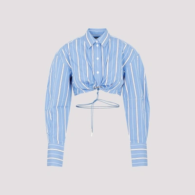 Shop Jacquemus Plidao Shirt In Br Blue Stripes