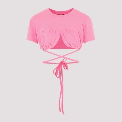 Shop Jacquemus Le T-shirt Baci In Dark Pink