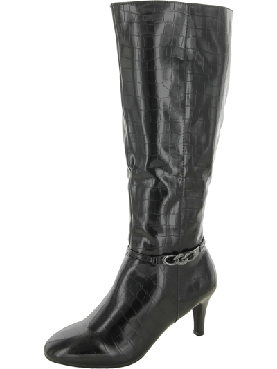 Shop Karen Scott Hannap Womens Dressy Tall Mid-calf Boots In Black