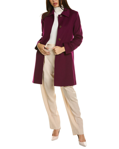 Shop Fleurette Wool Coat In Purple