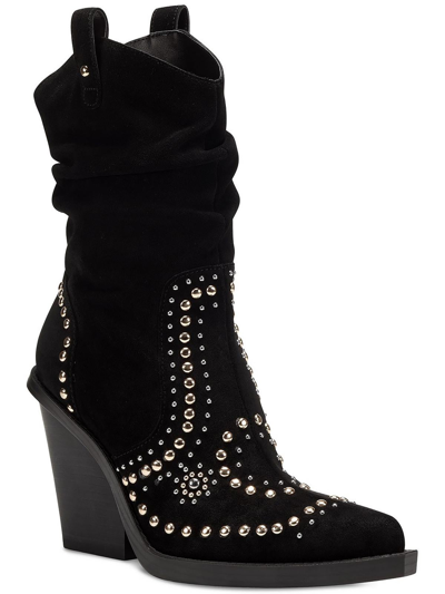 Shop Jessica Simpson Larna Womens Suede Studded Cowboy, Western Boots In Black
