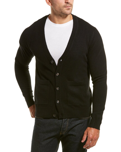 Shop Qi Cashmere V-neck Cardigan In Black