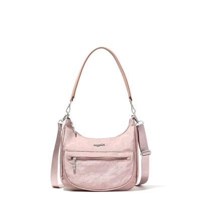 Shop Baggallini Modern Pocket Half Moon Shoulder Bag In Pink