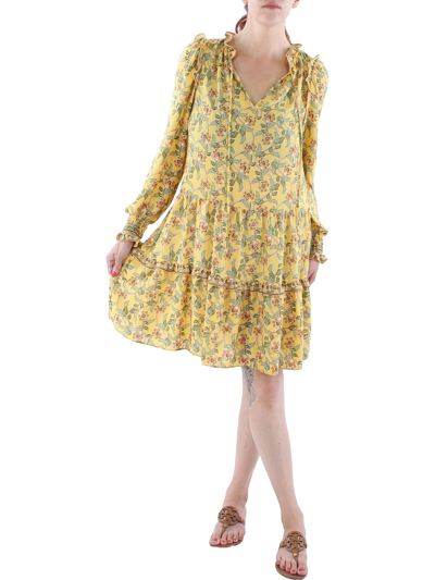 Shop Max Studio Womens Casual Midi Shift Dress In Yellow