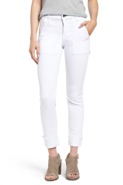 Shop Rag & Bone Women Dre Carpenter Skinny Jeans In Aged Bright White In Multi